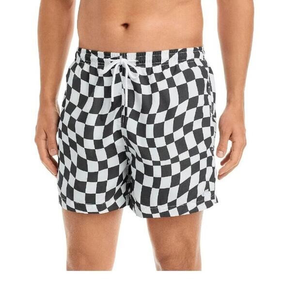 Solid & Striped XL Shorts Checkered Swim Trunks Black White Bloomies NEW $125 - Picture 1 of 7